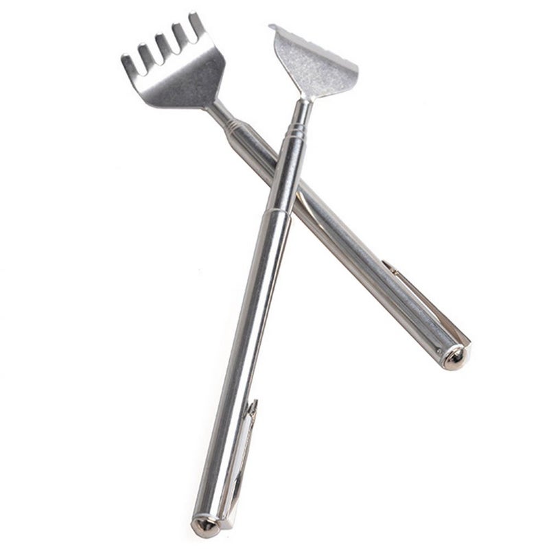 DayCountÂ® Pack of 2 Extendable Back Massagers, Stainless Steel Scratcher Foldable Portable Purse Size Claw - Image 1